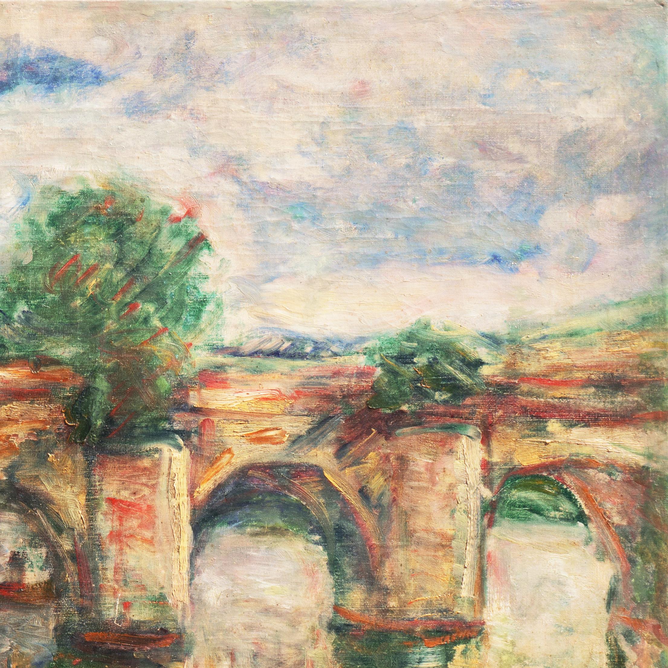 'River Landscape, Provence', Salon d'Automne, Paris, Benezit, Danish Modernist - Brown Landscape Painting by Karl Larsen