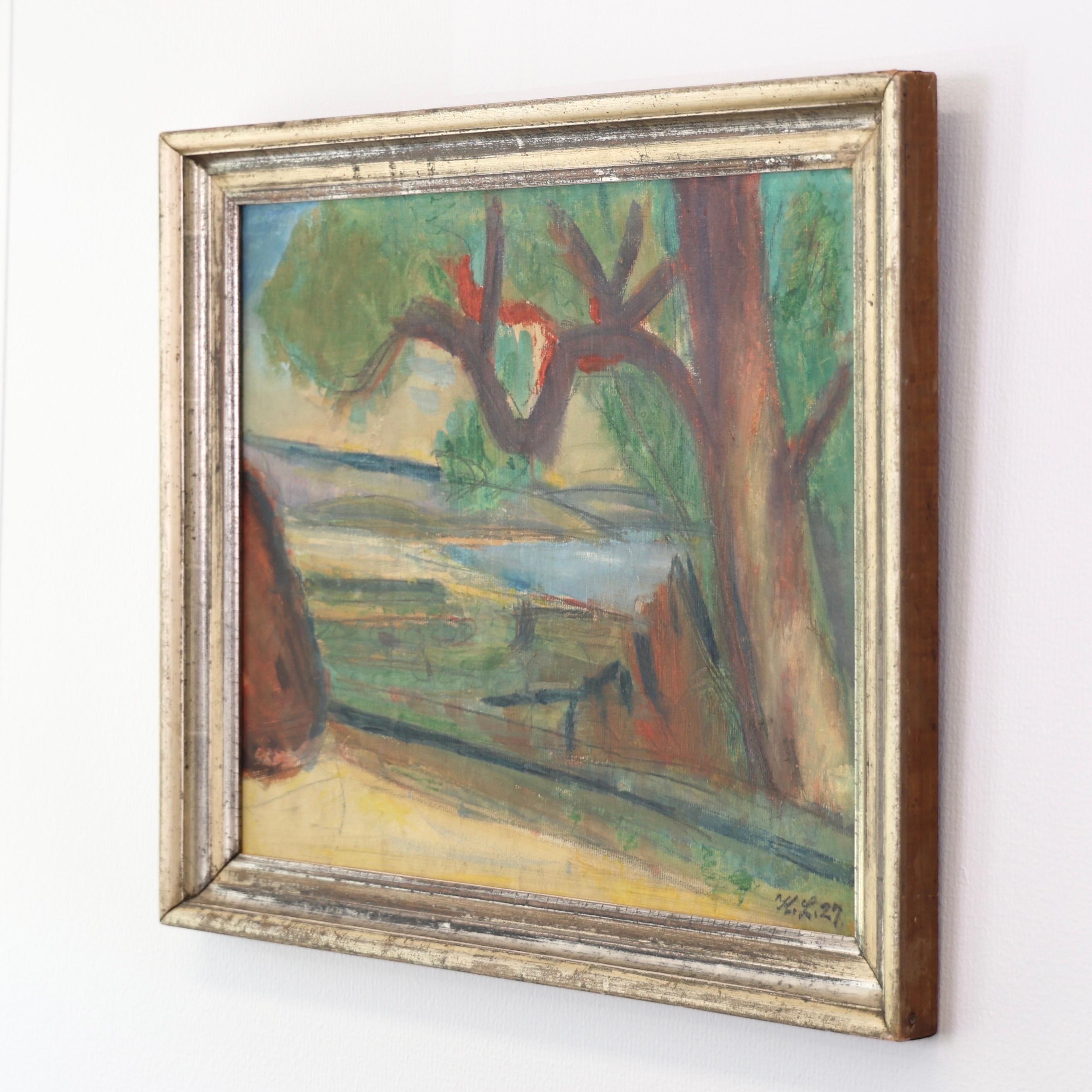 Danish Karl Larsen 'Mediterranean view at Cagnes-Sur-Mer', 1927, Denmark For Sale