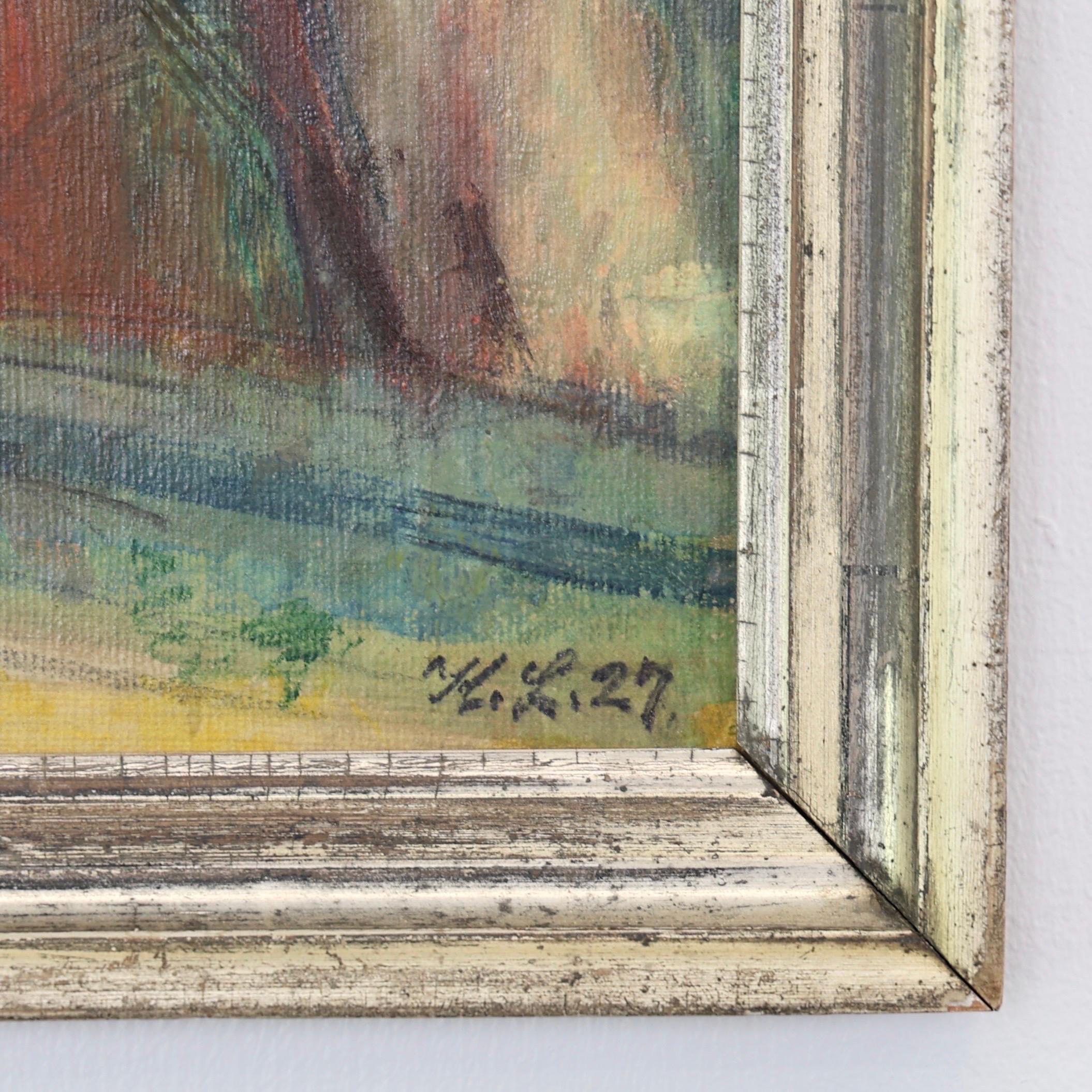 Early 20th Century Karl Larsen 'Mediterranean view at Cagnes-Sur-Mer', 1927, Denmark For Sale