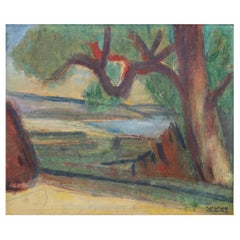 Karl Larsen 'Mediterranean view at Cagnes-Sur-Mer', 1927, Denmark