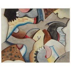 Karl Larsson, Swedish, New York, and New Mexico Artist, Abstract Watercolor