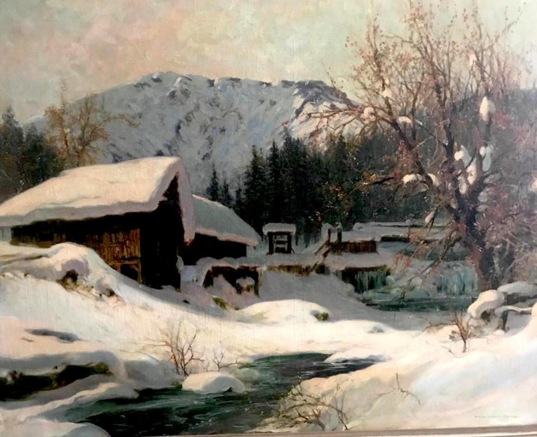 Paysage d'hiver - Painting de Karl Ludwig Prinz