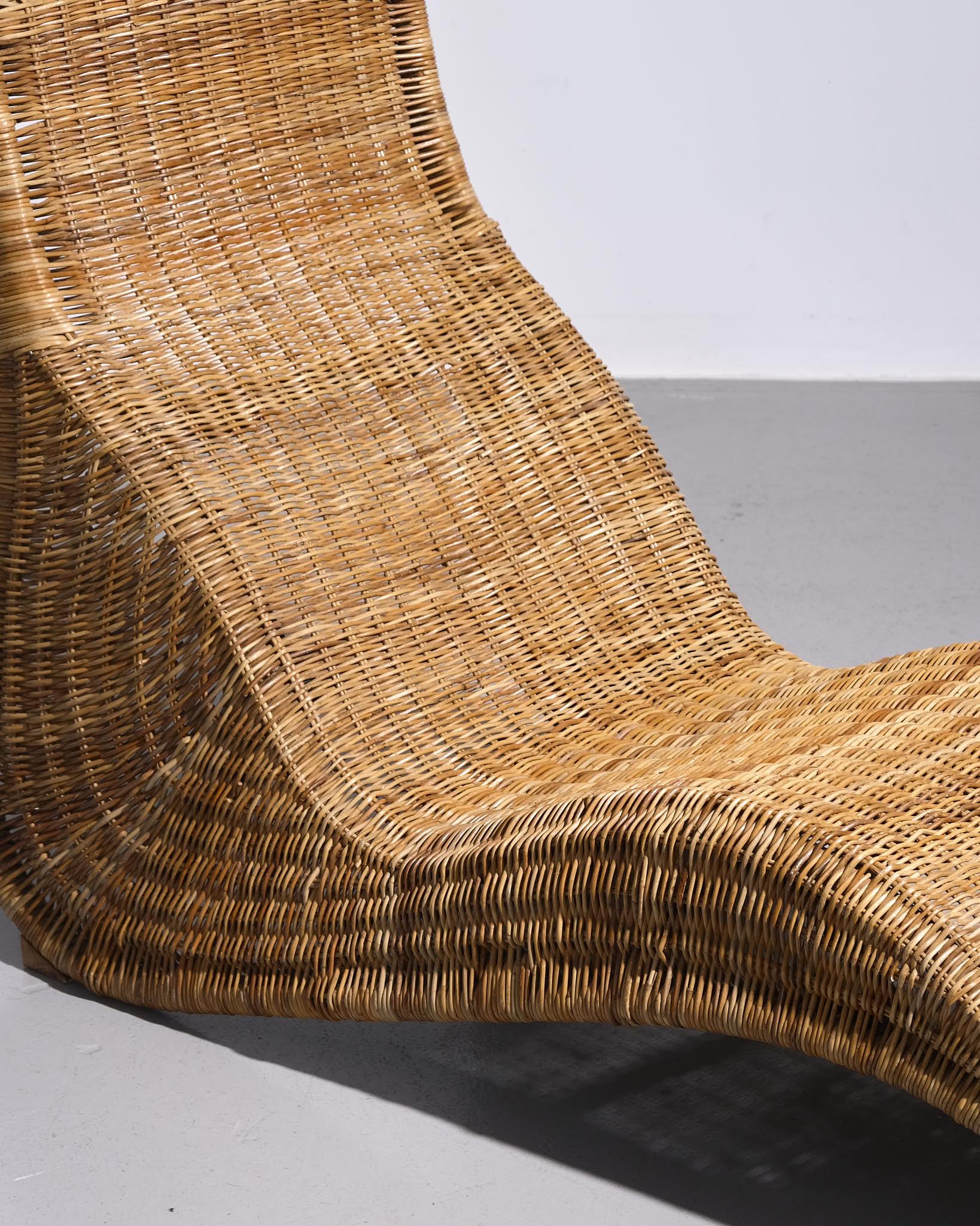 Svedese Karl Malmvall per Ikea 'Karlskorna' Lettino in rattan anni '90 in vendita
