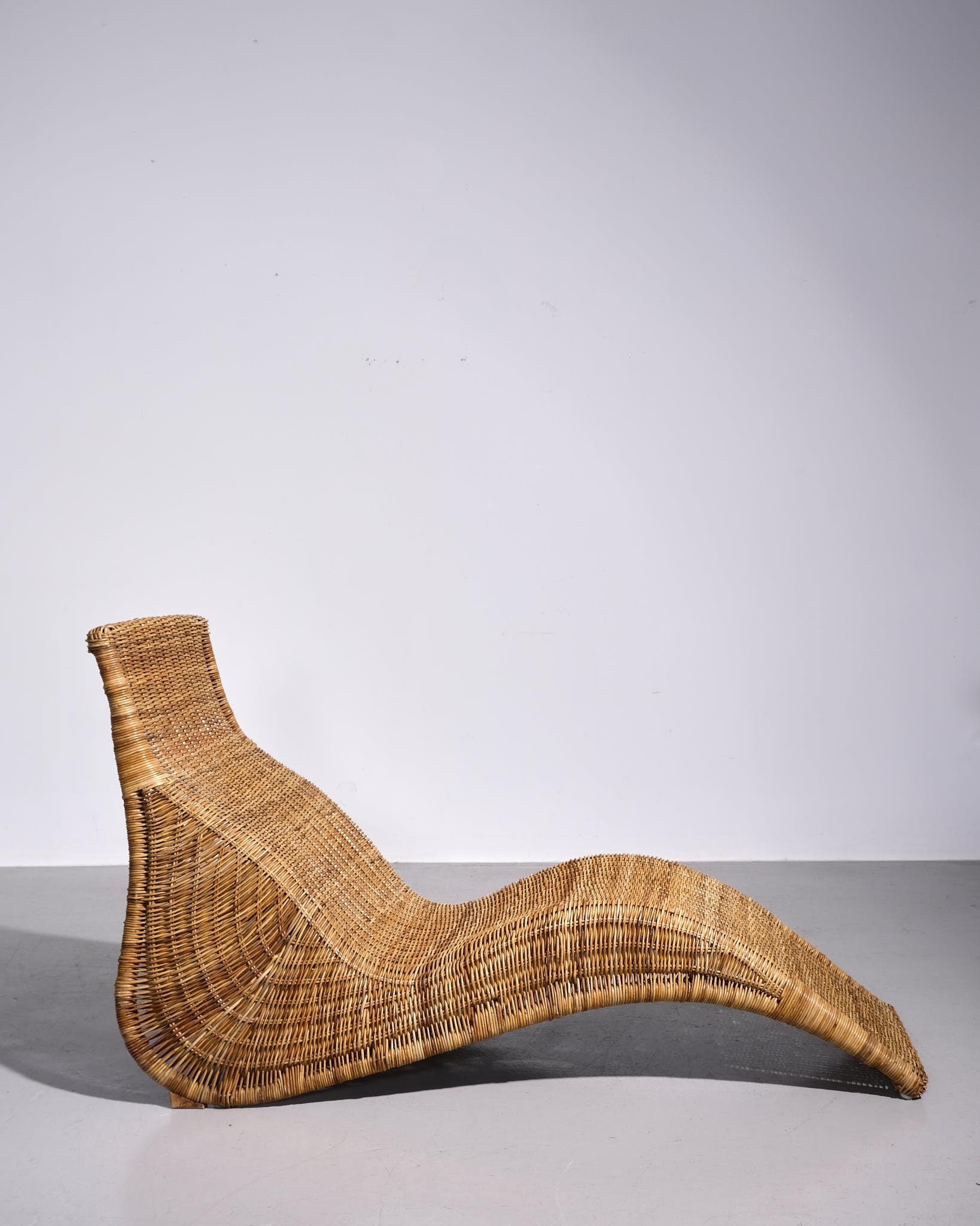 Karl Malmvall per Ikea 'Karlskorna' Lettino in rattan anni '90 In condizioni ottime in vendita a London, GB