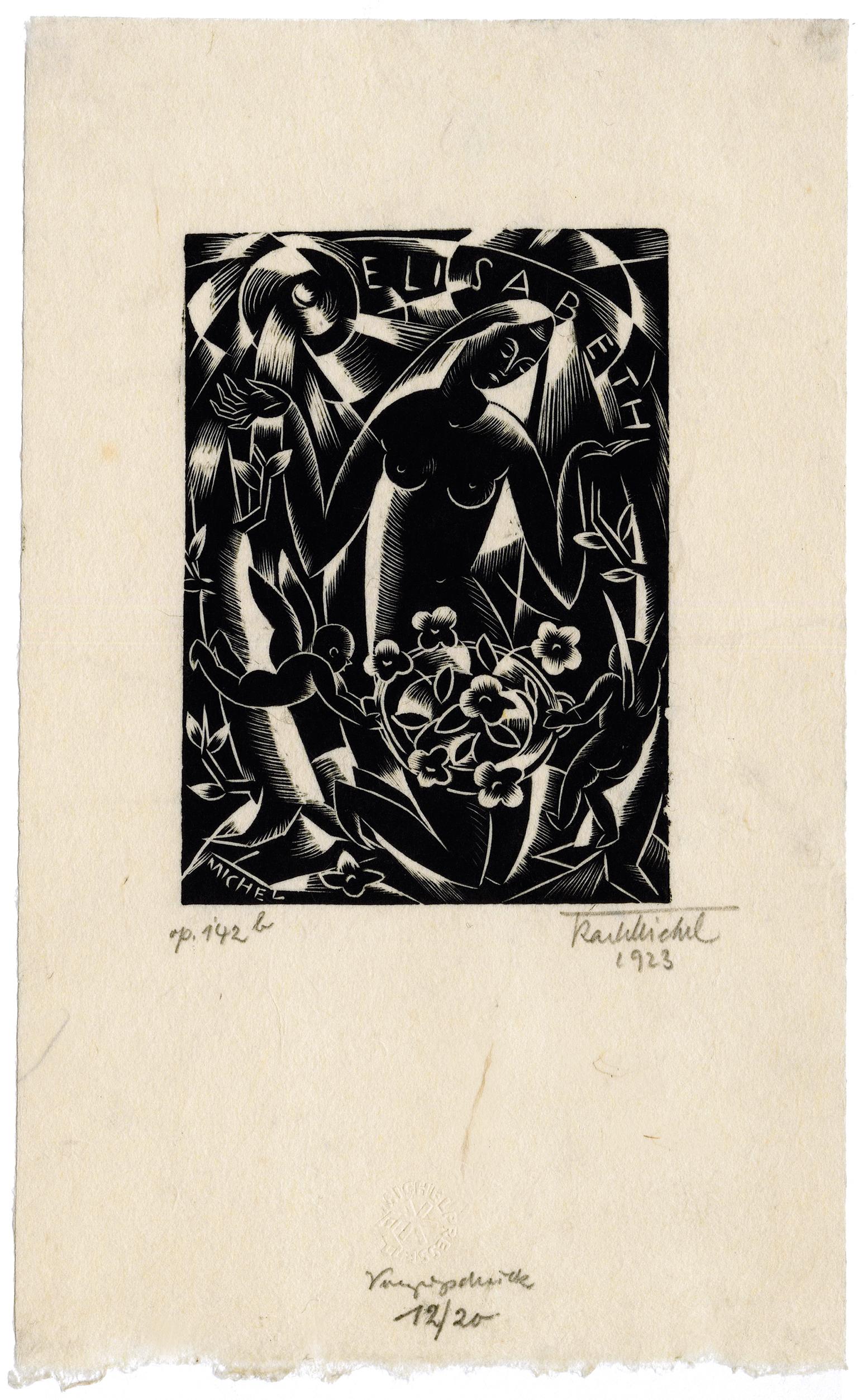 'Elisabeth'  - Deutscher Expressionismus – Print von Karl Michel
