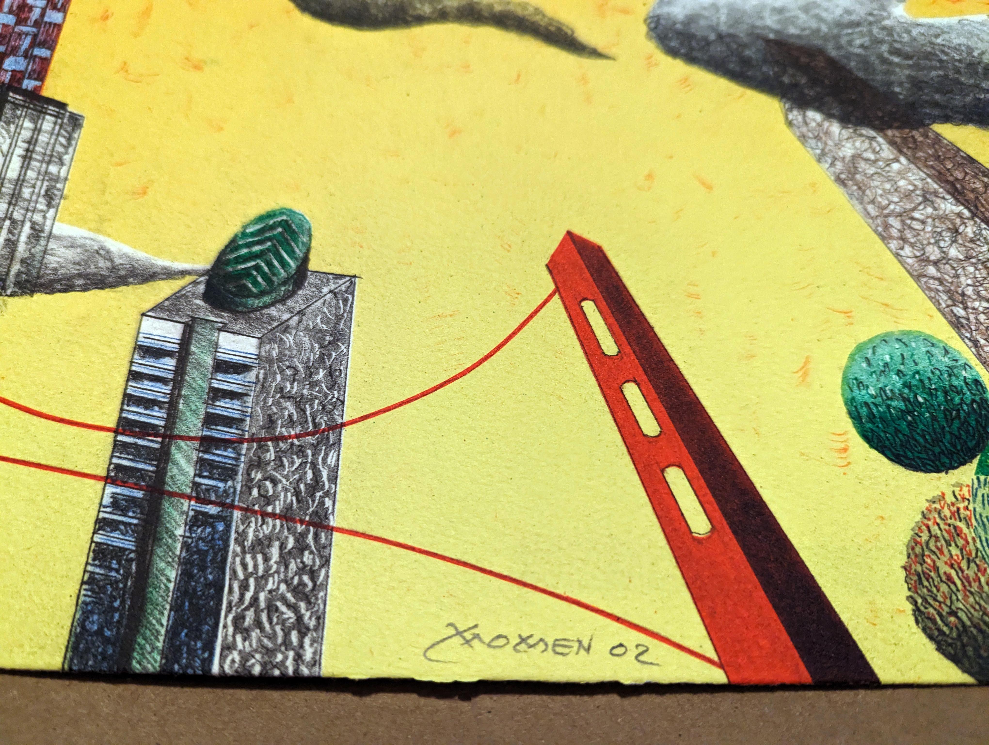 San Fransisco Litho - Abstract Geometric Painting by Karl Momen