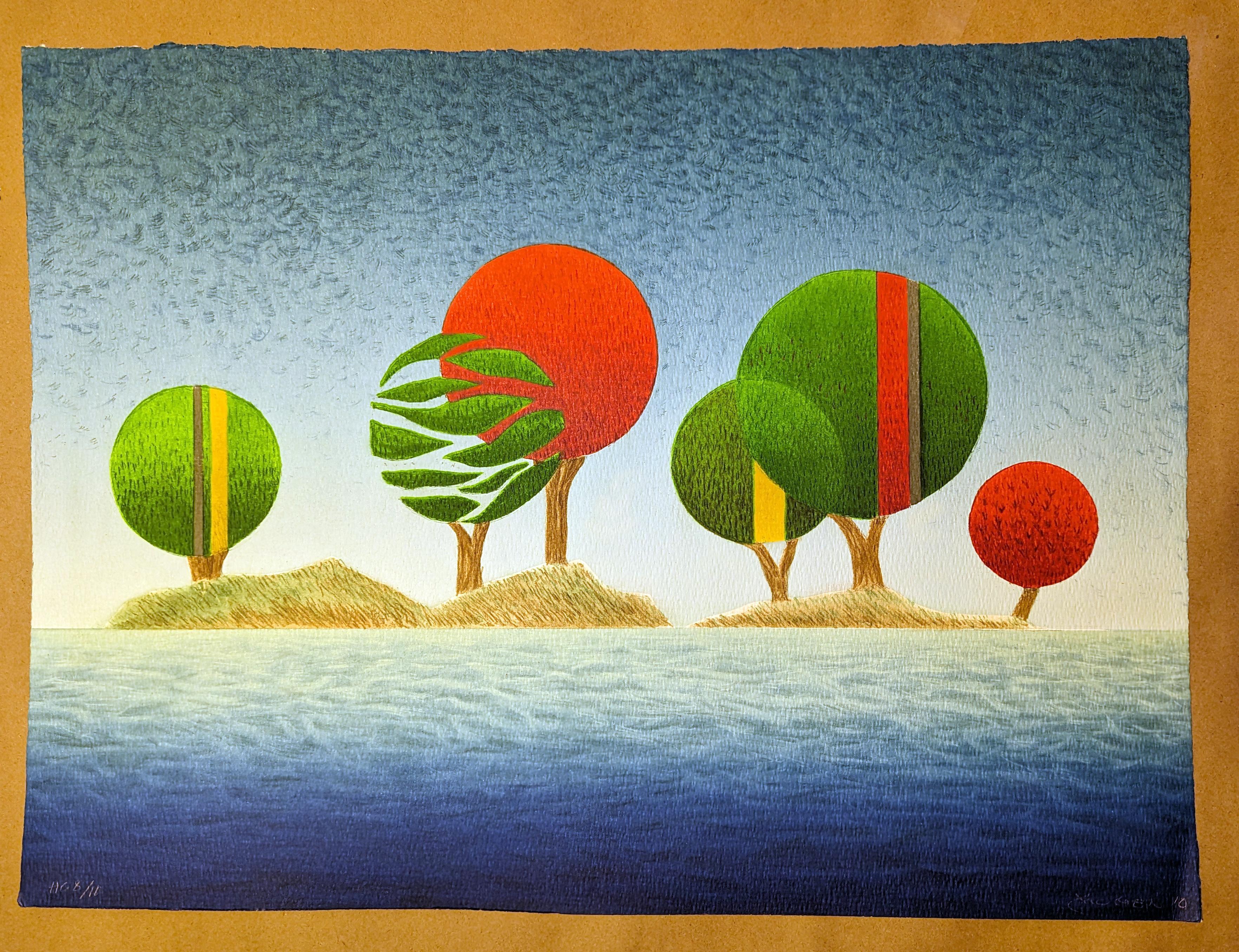 Karl Momen Abstract Print – The Four Seasons Frühling LITHO