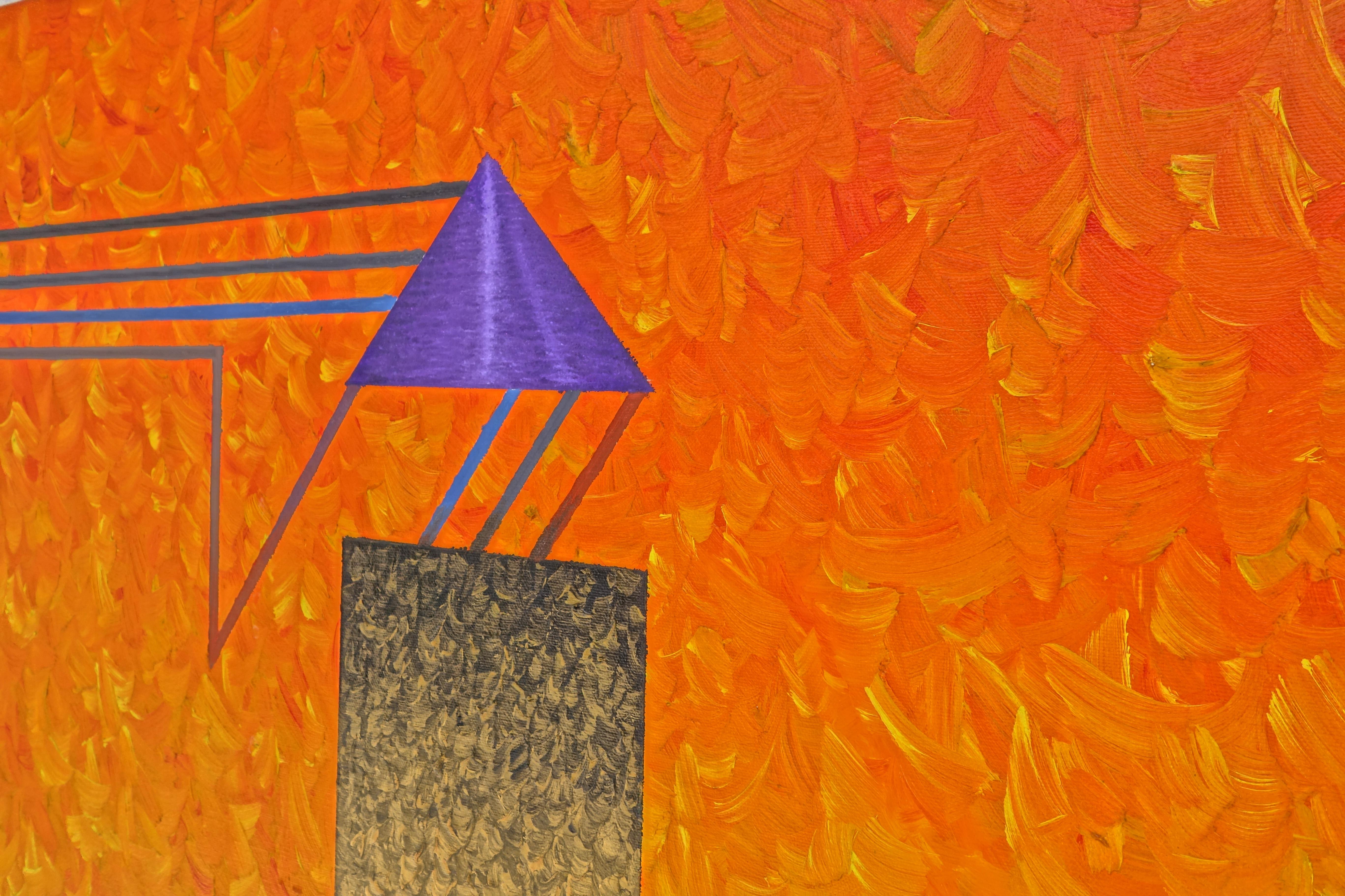 Die Quelle (Orange), Abstract Painting, von Karl Momen