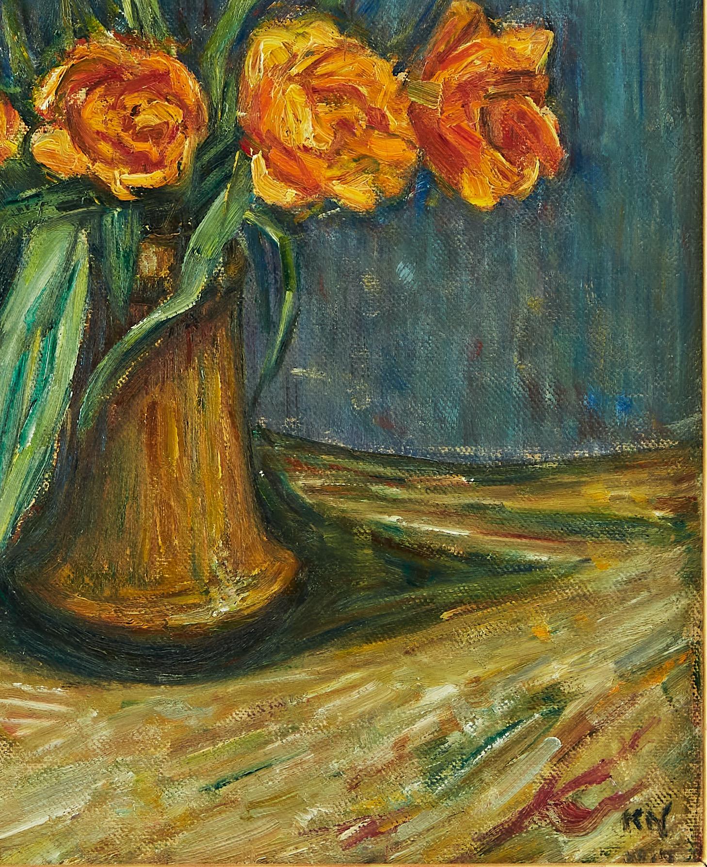 Karl Nordström, Yellow Tulips, Signed and dated. 1