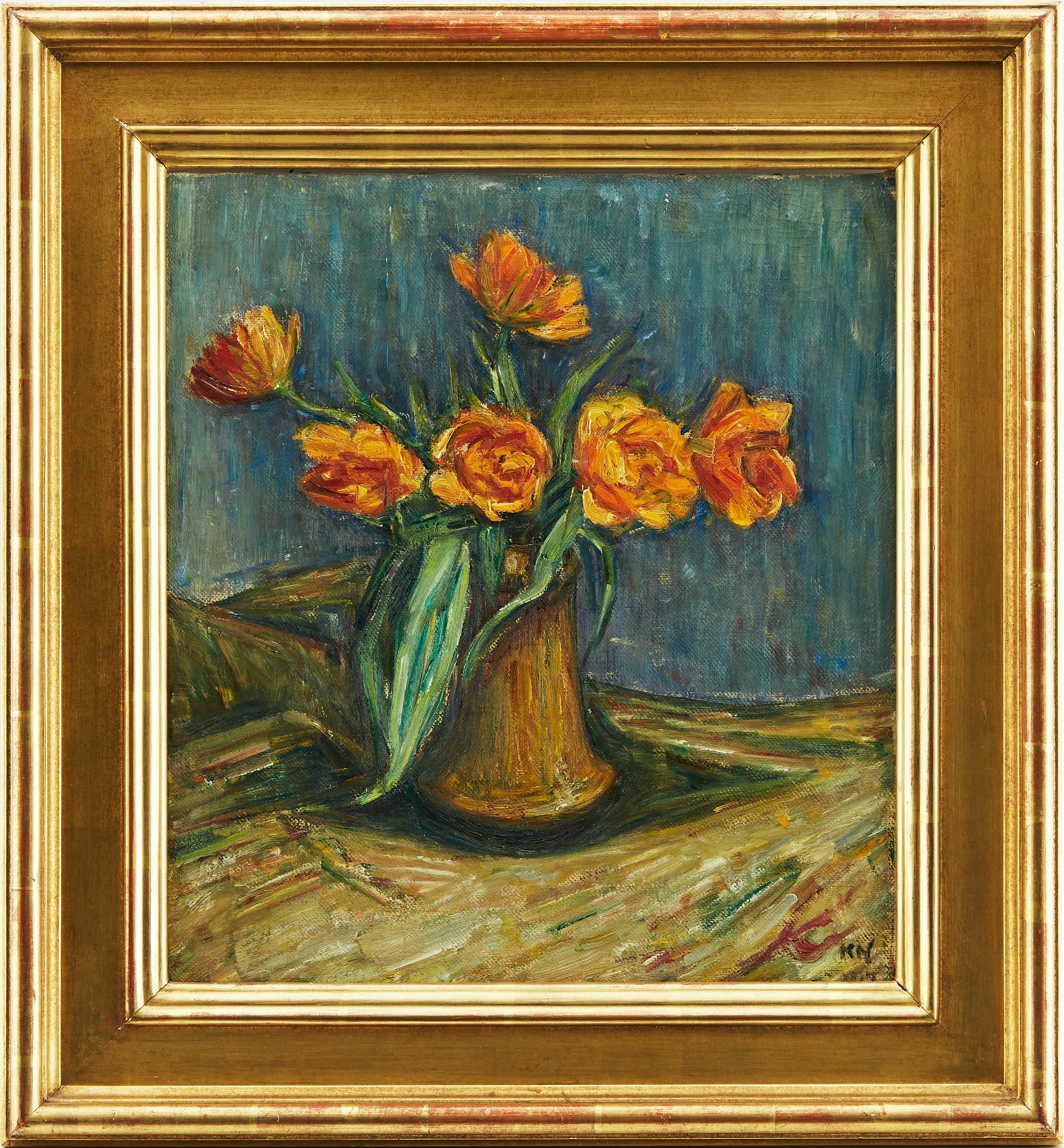 Karl Nordström, Yellow Tulips, Signed and dated. 2