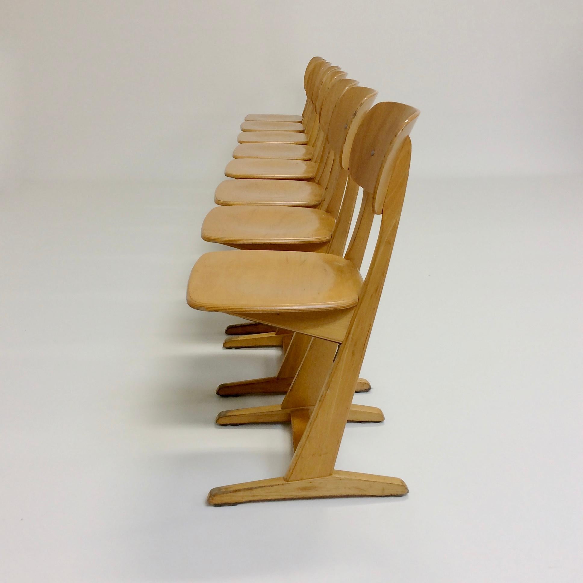 Karl Nothhelfer for Casala Set of 8 Chairs, circa 1960, Germany 2