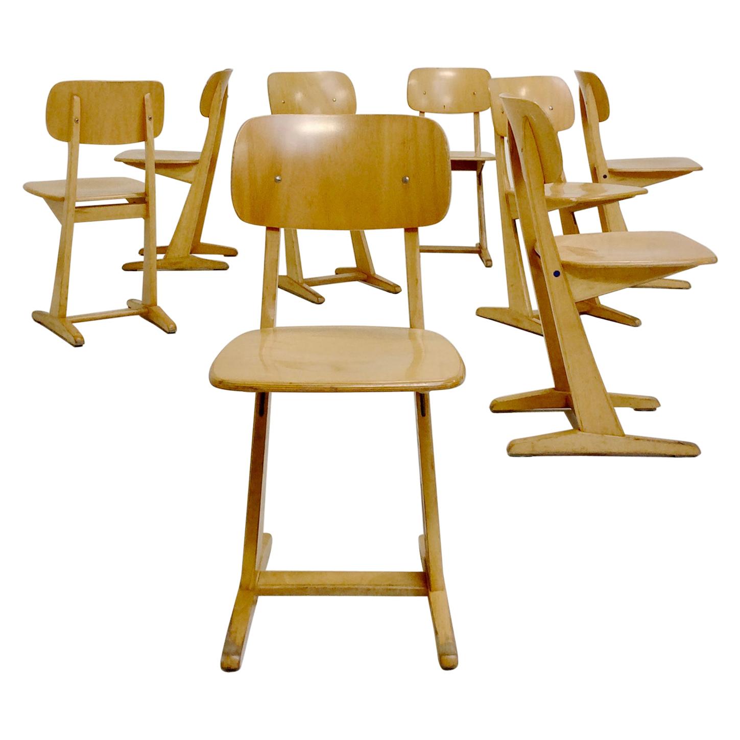 Karl Nothhelfer for Casala Set of 8 Chairs, circa 1960, Germany at 1stDibs