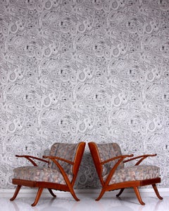 Set di 2 poltrone wingback in legno massiccio di ciliegio e divano Wood Wood