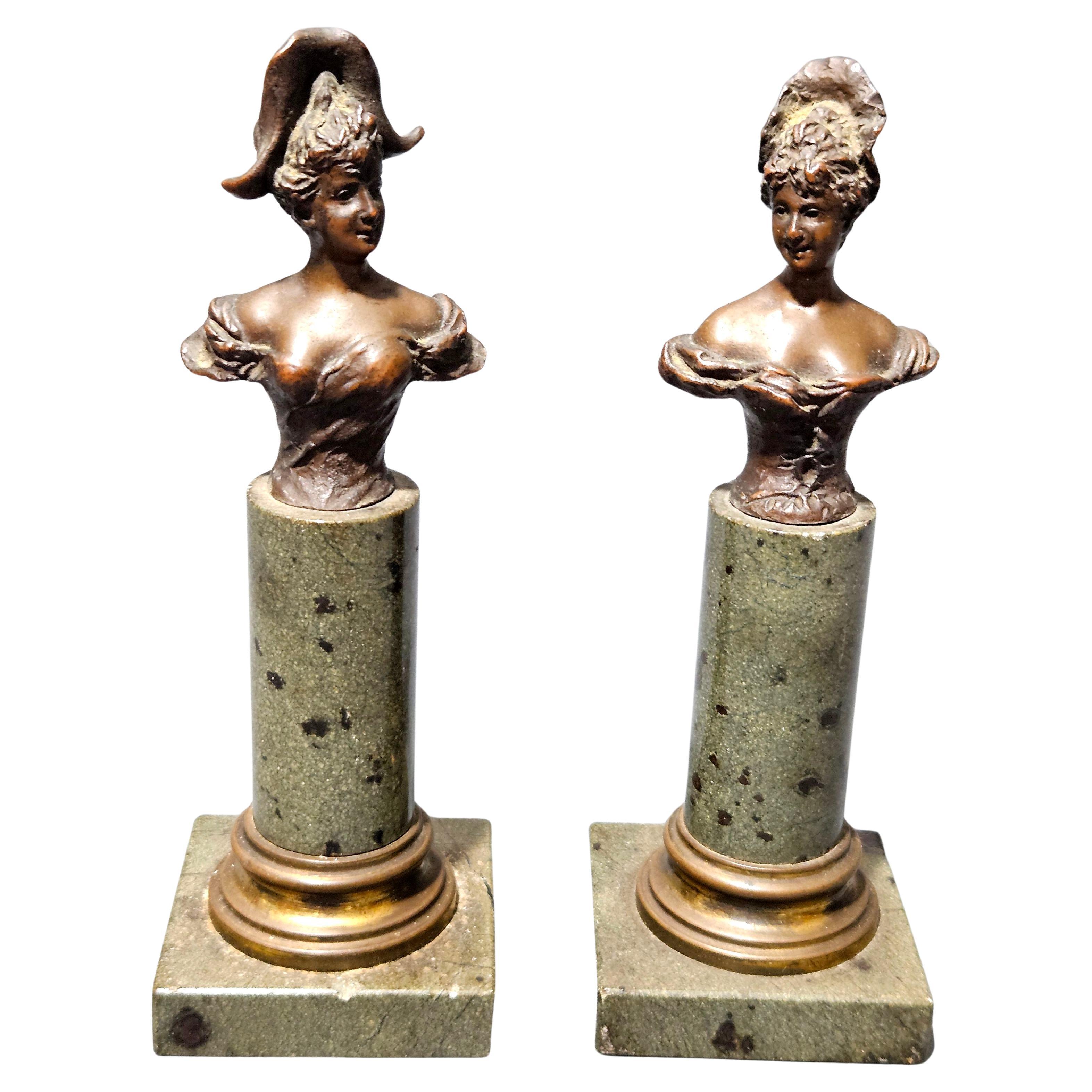Karl P. Kowalczewski Two Women Busts C.1900 For Sale