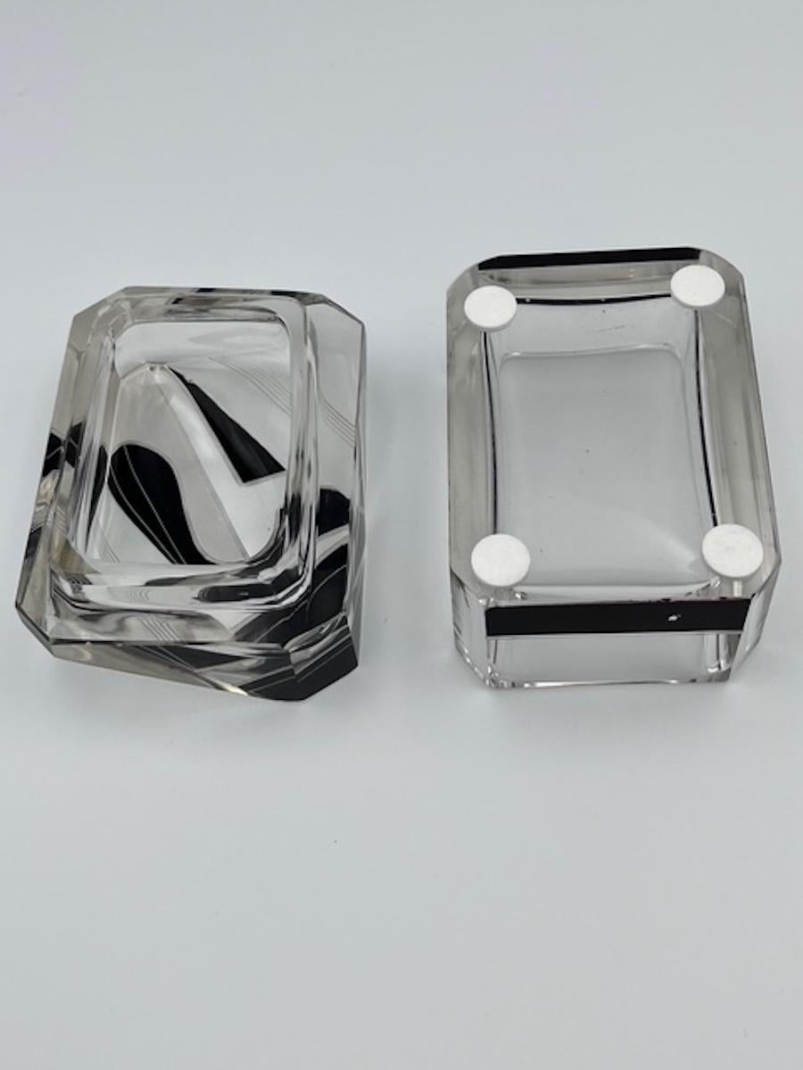 Caja de cigarrillos de cristal Art Decó Karl Palda Vidrio en venta