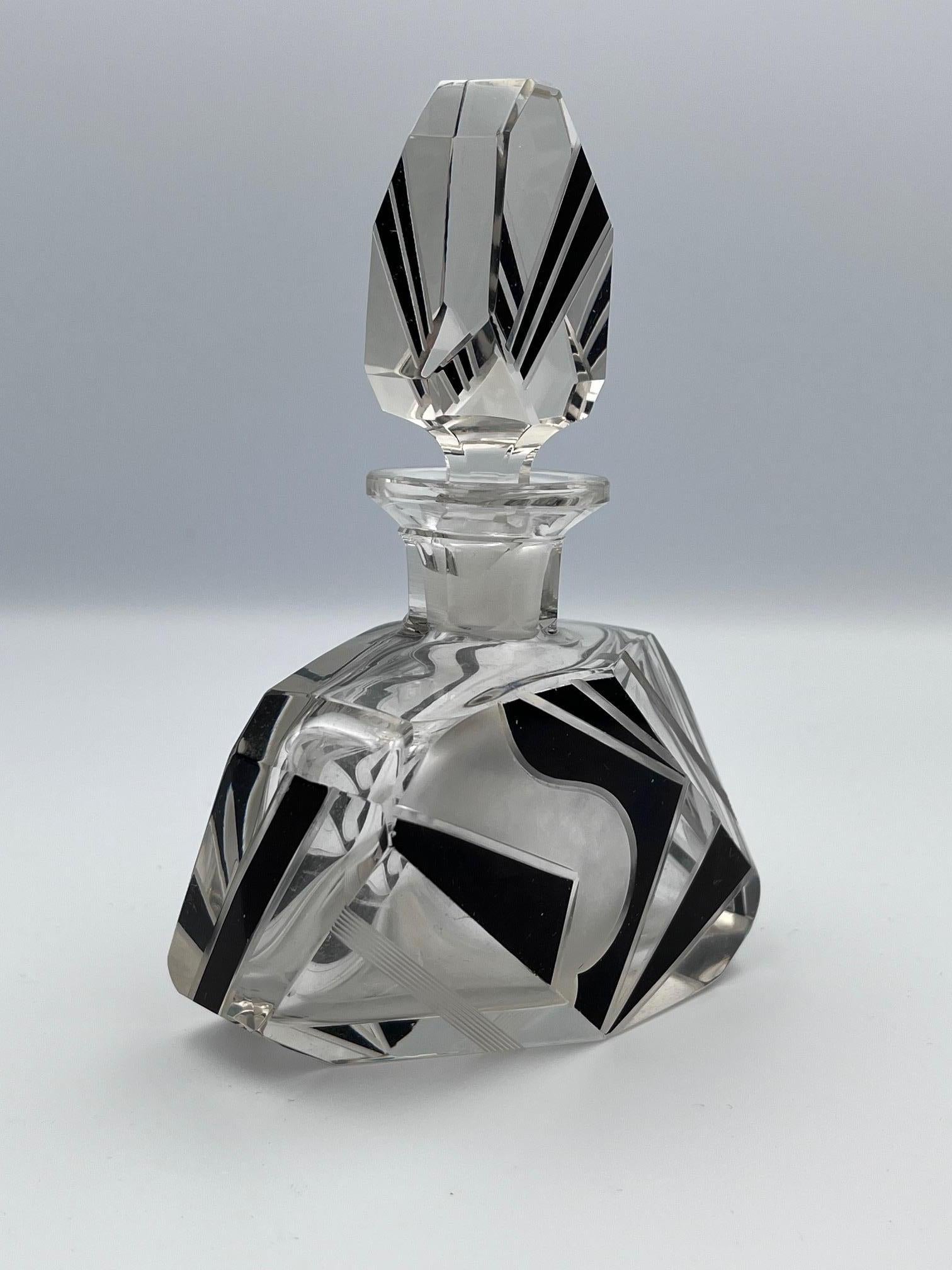 Verre Bouteille de parfum Art déco Karl Palda en vente