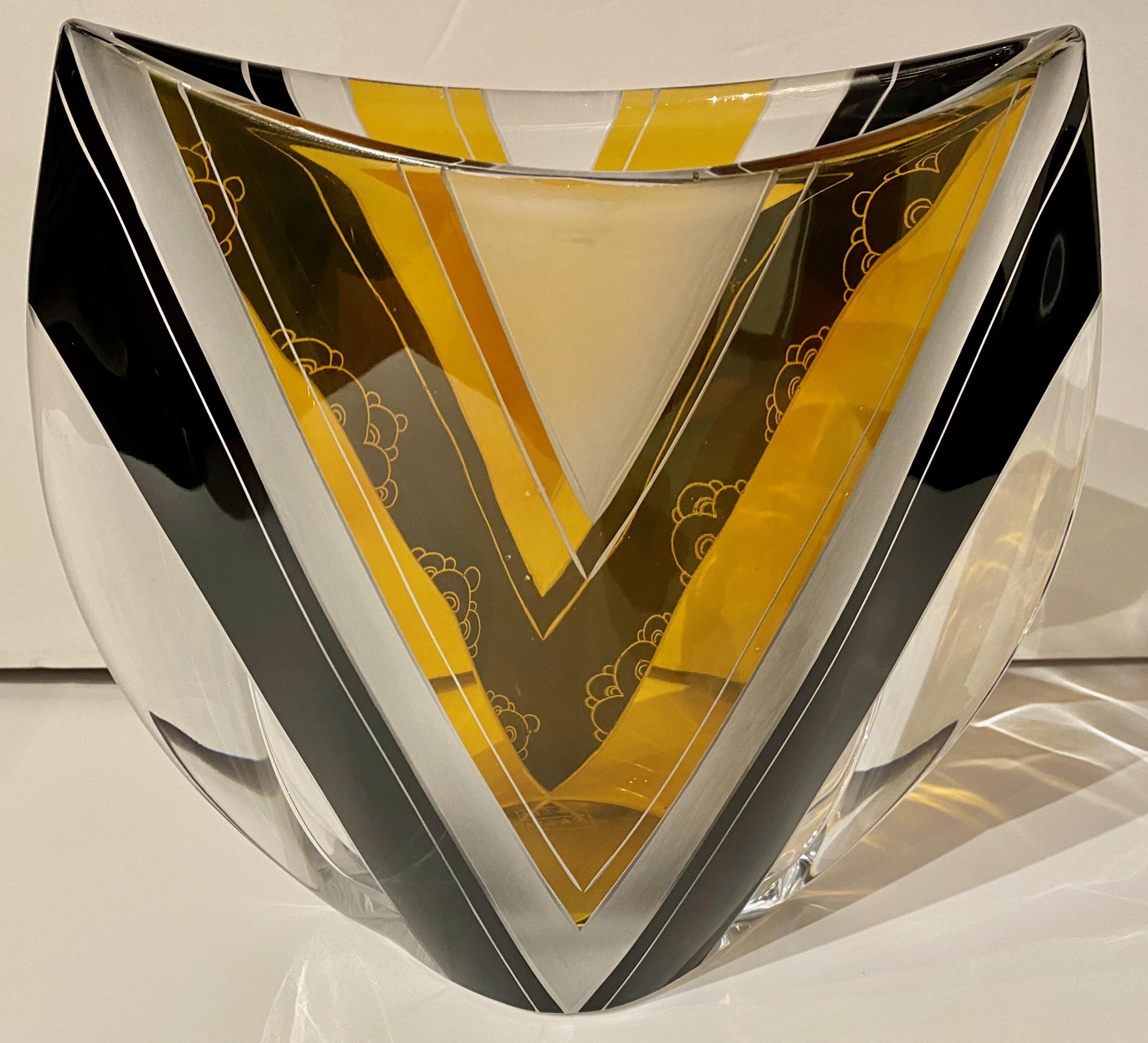 Art Deco Karl Palda Design Czech Glass Vase