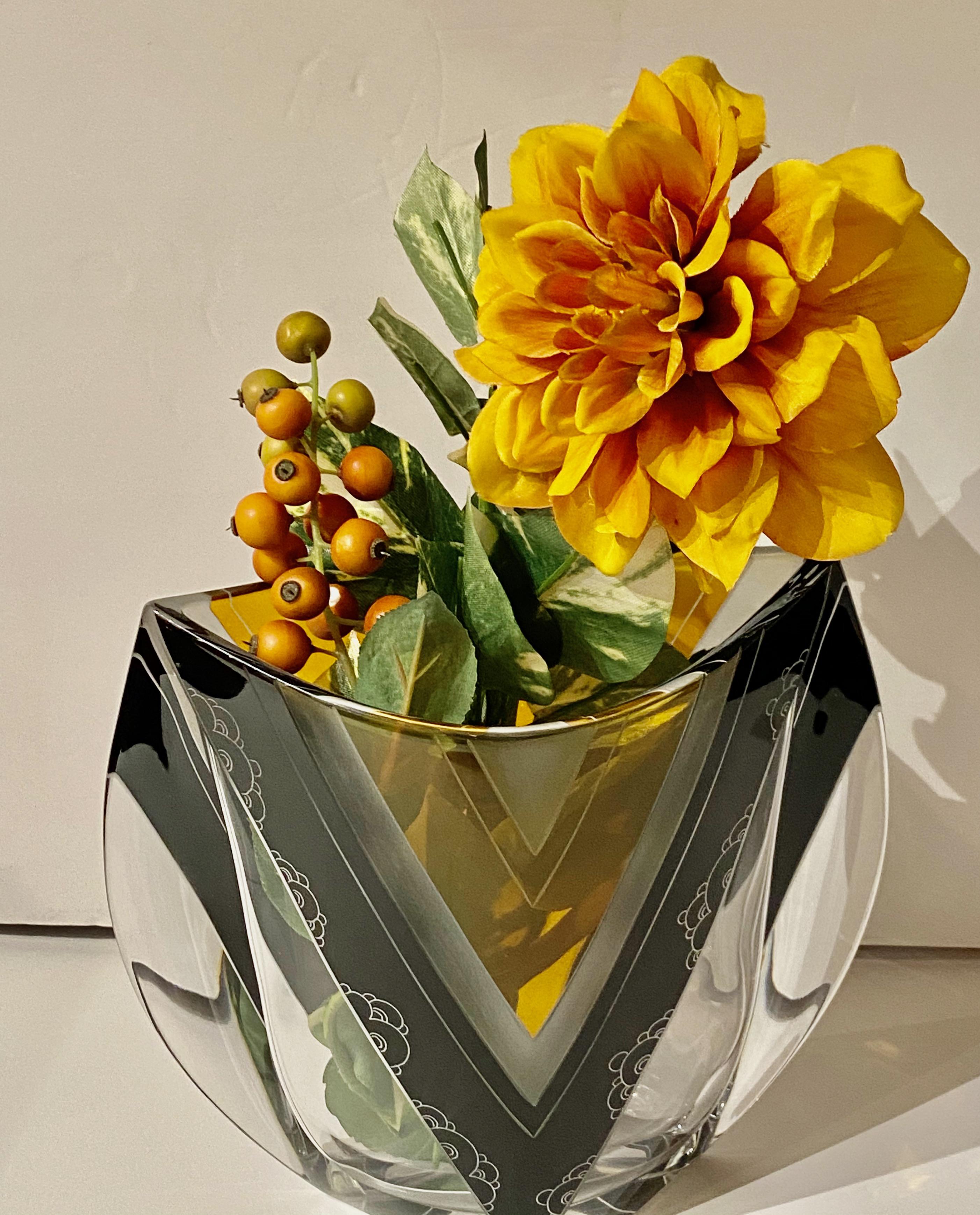 Karl Palda Design Czech Glass Vase In Good Condition In Oakland, CA