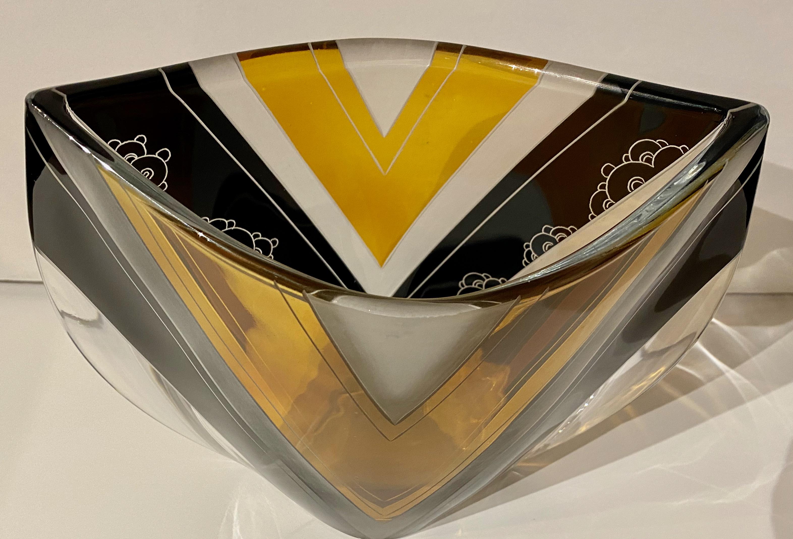 Mid-20th Century Karl Palda Design Czech Glass Vase