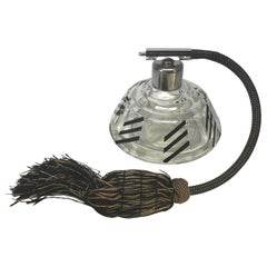 Karl Palda Original, Art Deco Czech Black Enamel Perfume Atomiser Bottle