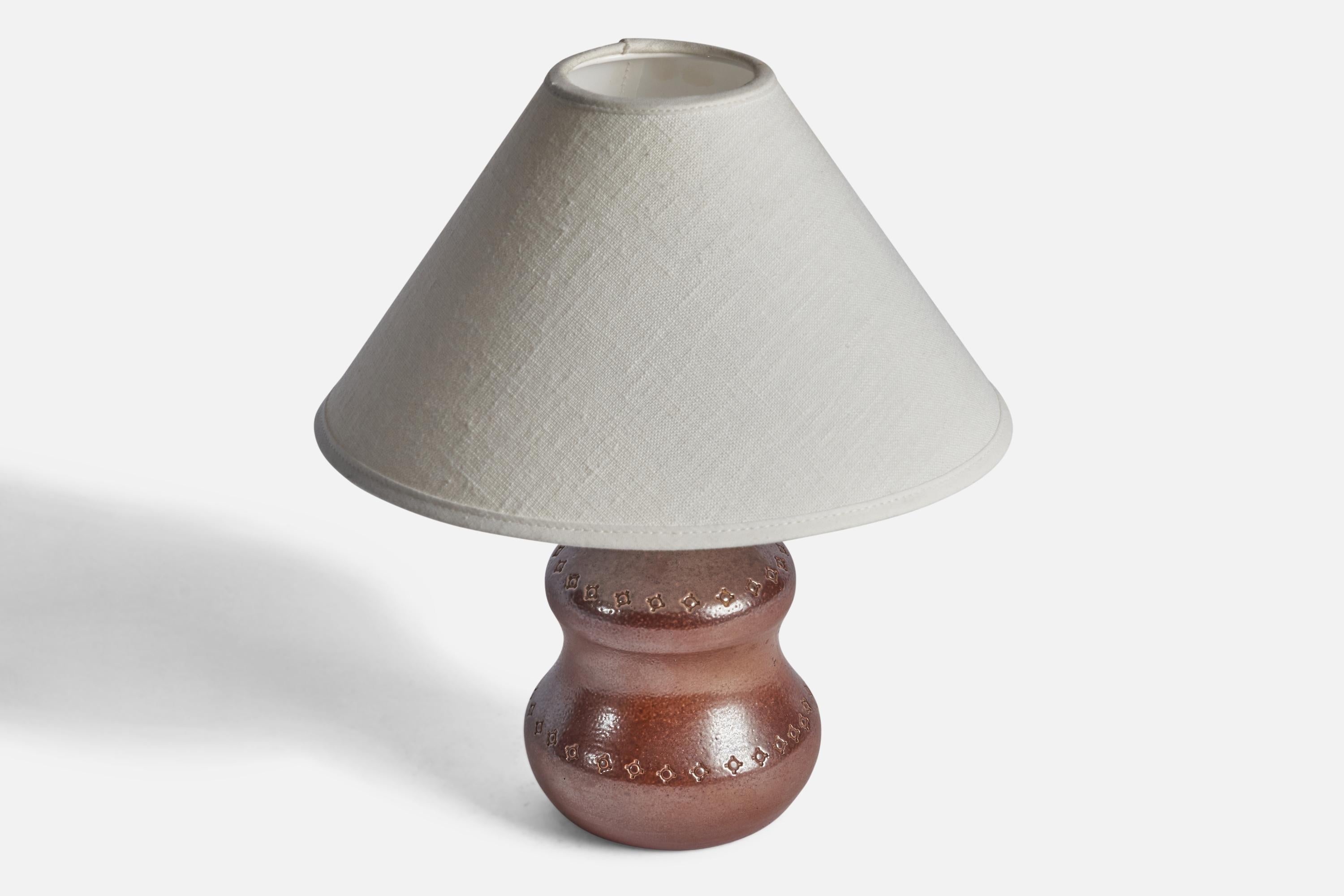 Scandinavian Modern Karl Persson, Table Lamp, Stoneware, Sweden, 1940s For Sale