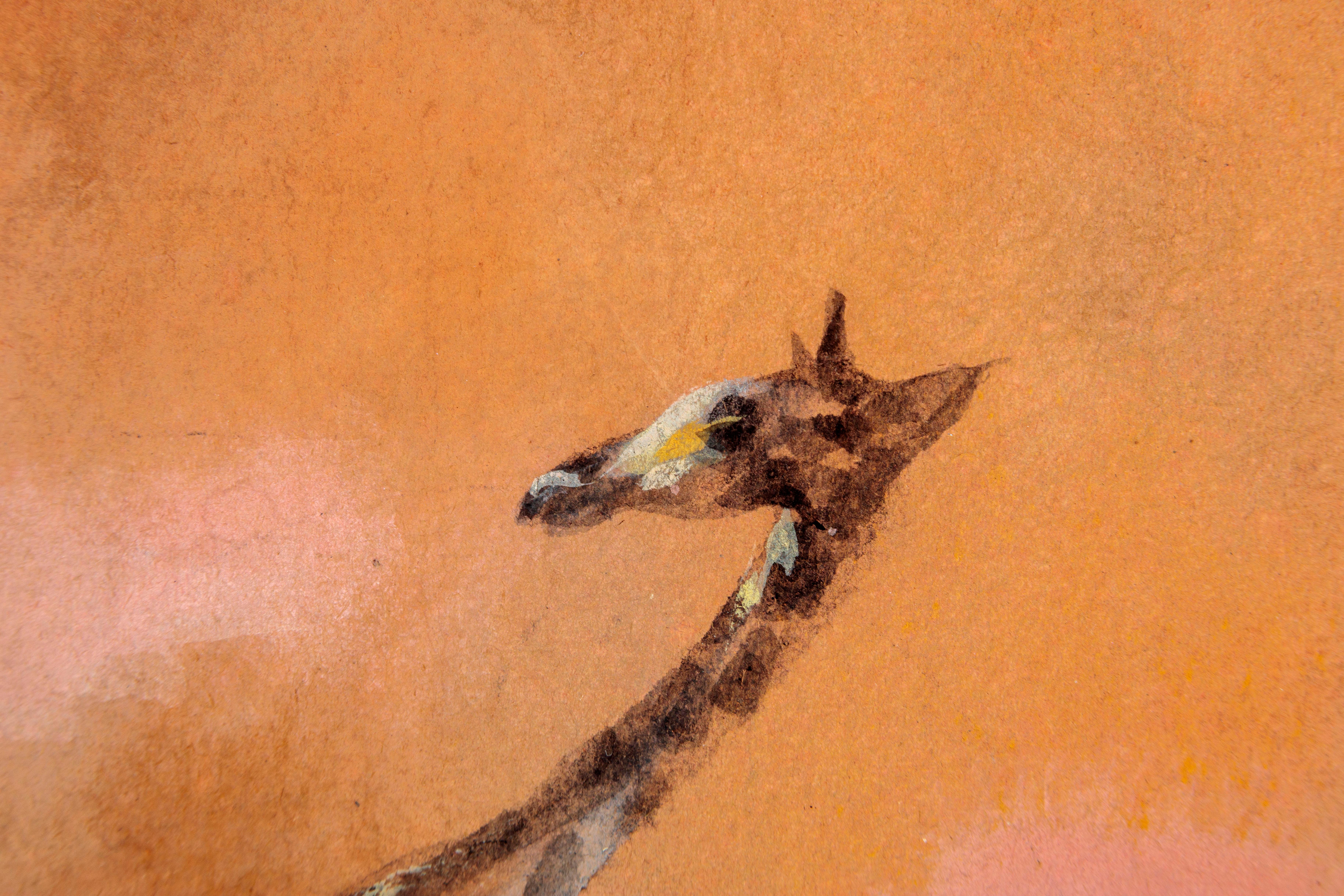 Frau mit Falke und Giraffe im Angebot 2