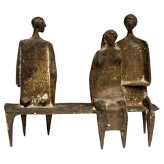 Karl Reidel Bronze Figure Sculpture German Mid-Century Signed Dated 1959