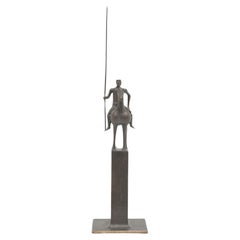 Karl Reidel Bronze Knight or Lancer Sculpture, Signed. and dated 1973