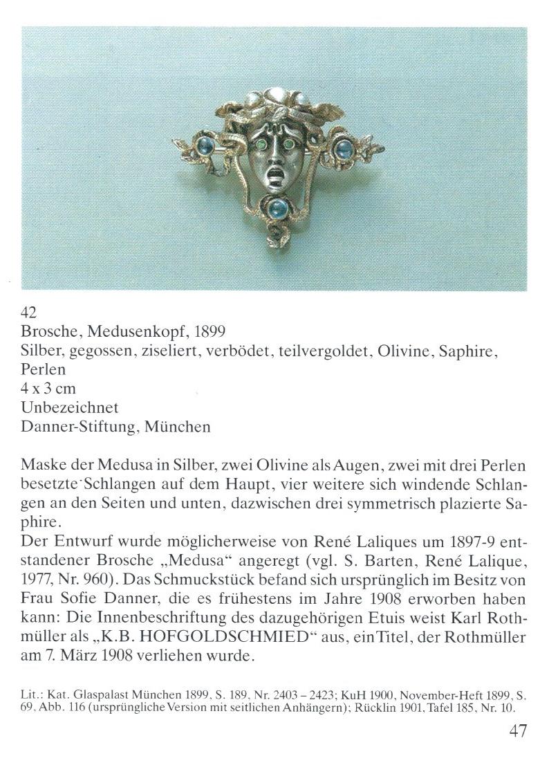 Karl Rothmüller Jugendstil Medusa Brooch 5