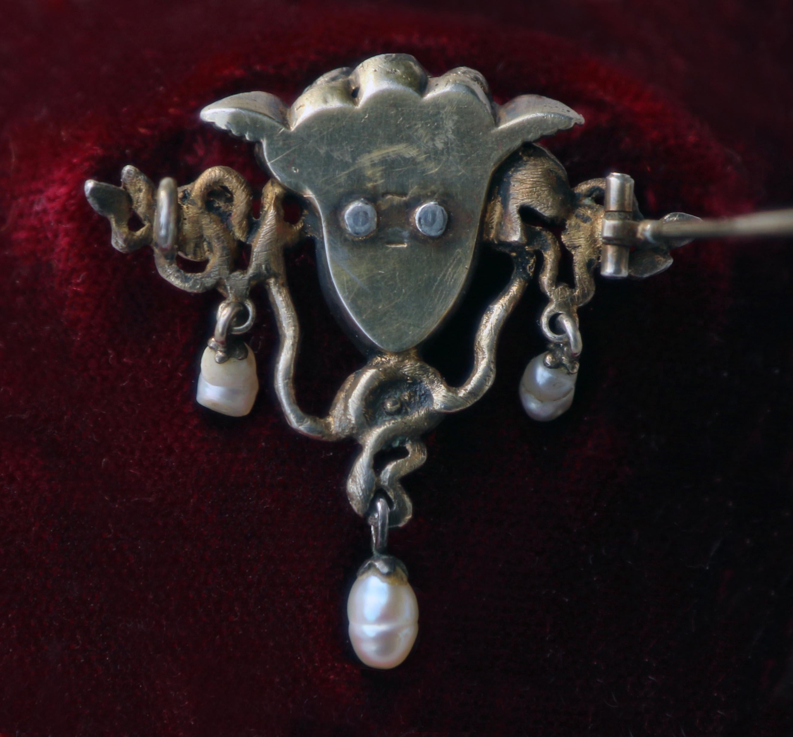 Karl Rothmüller Jugendstil Medusa Brooch 3