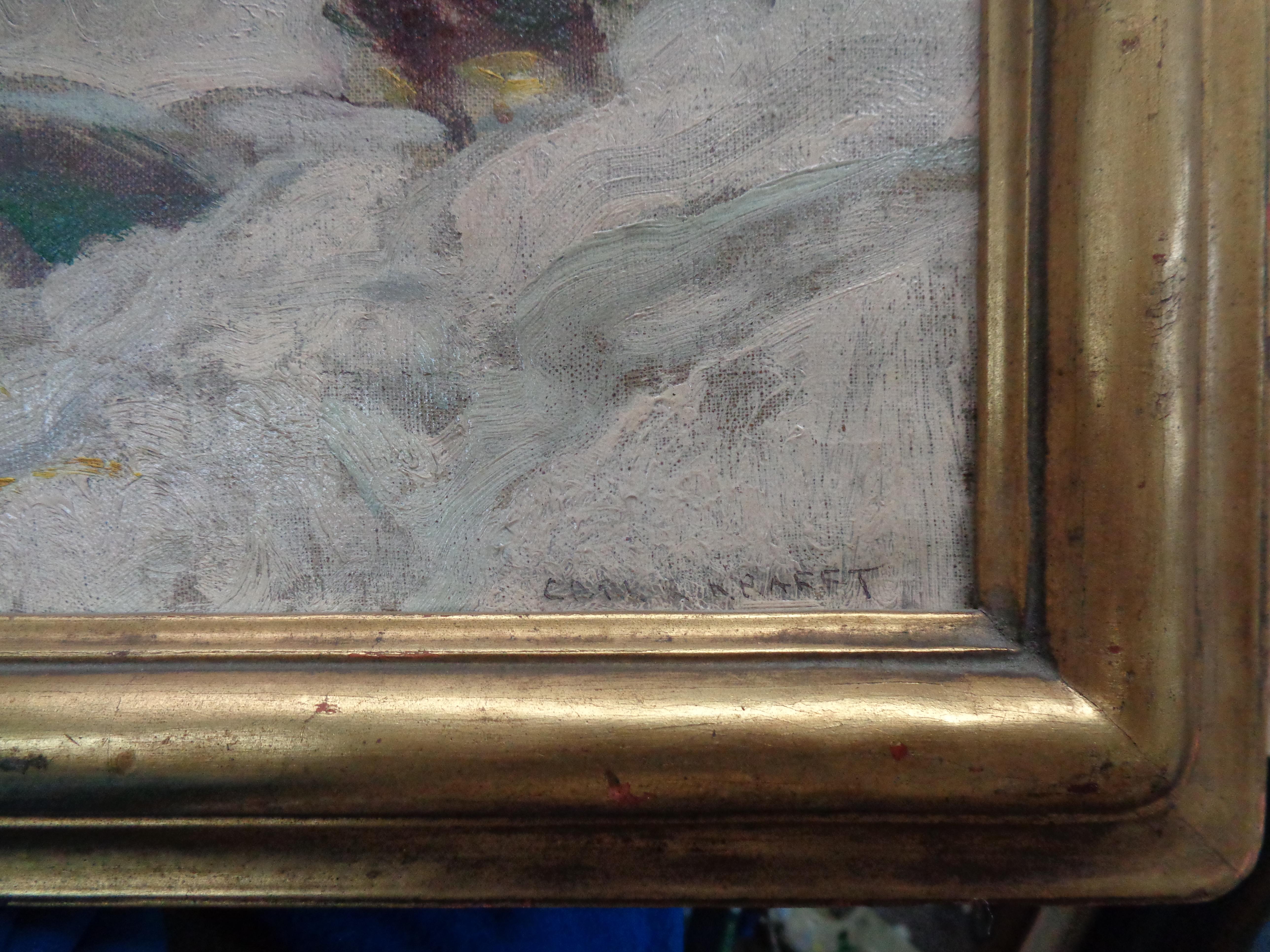 Artista impressionista americano Karl Rudolph Krafft dipinto ad olio Scena d'inverno in vendita 6
