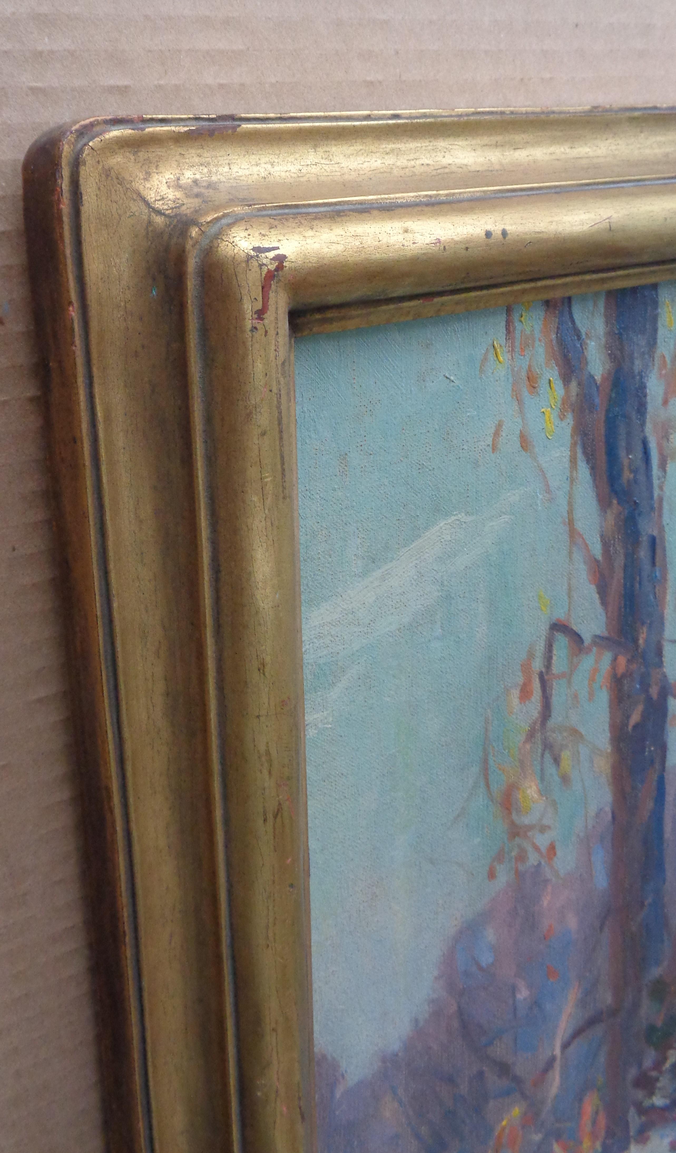 Artista impressionista americano Karl Rudolph Krafft dipinto ad olio Scena d'inverno in vendita 7