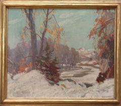American Impressionist Artist Karl Rudolph Krafft oil painting Winter Scene