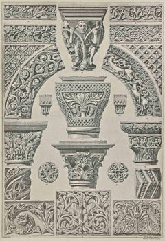 Byzantine Architecture and Sculpture - Lithograph by Karl Schaupert - 1898