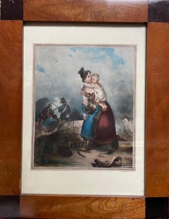 "Escena de género romántico"