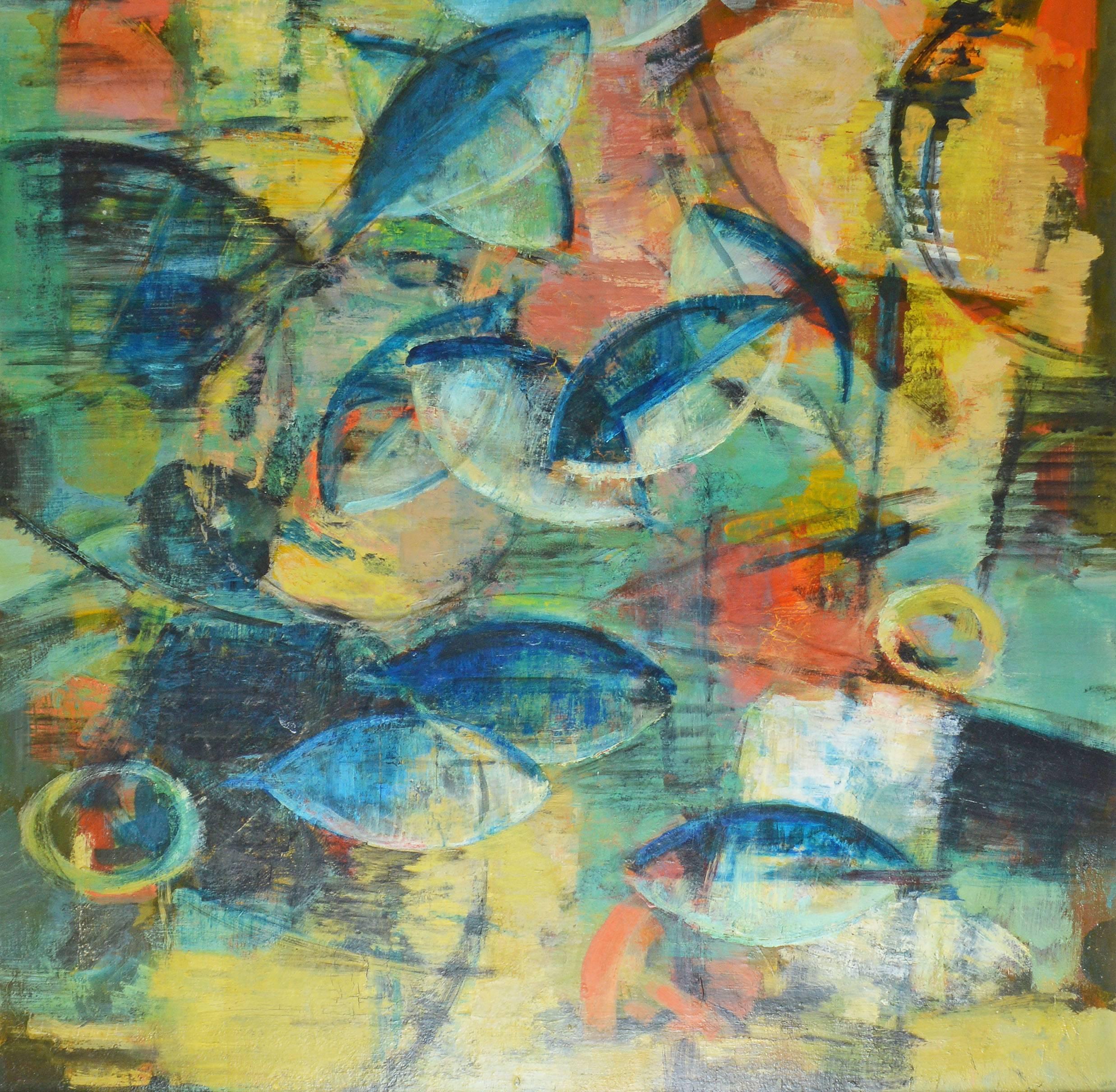 Abstract Expressionist Composition with Fish by Karl Schlageter 4