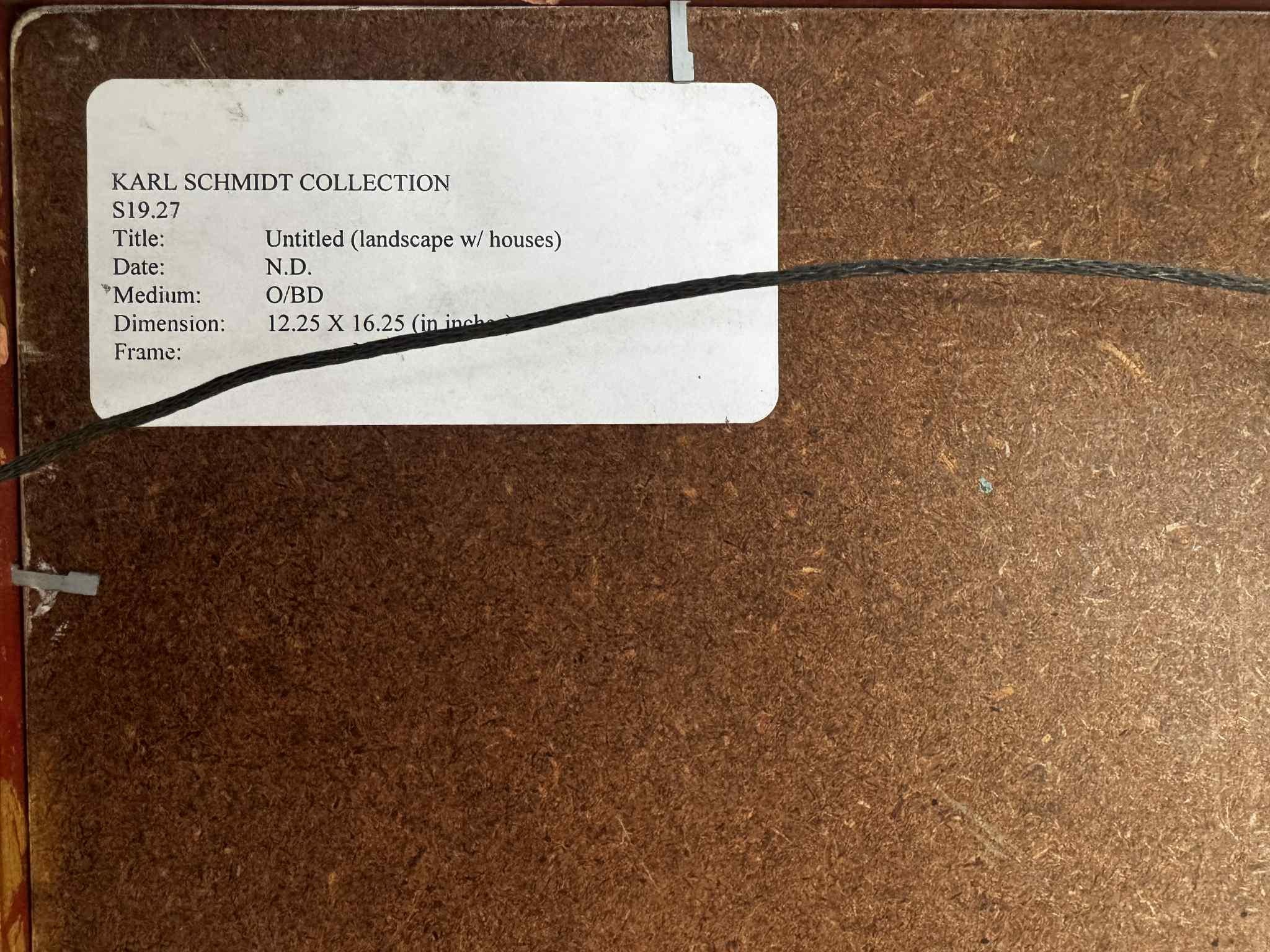 Ungewöhnliche Winterszene des bekannten kalifornischen Impressionisten Karl Schmidt.  Eine gemütliche Hütte in den Bergen. Öl auf Karton aus der Sammlung Karl Scmidt. 12,25