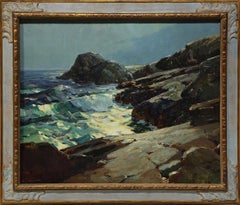 Karl Schmidt "Monhegan" Seascape Painting Museum Deaccession