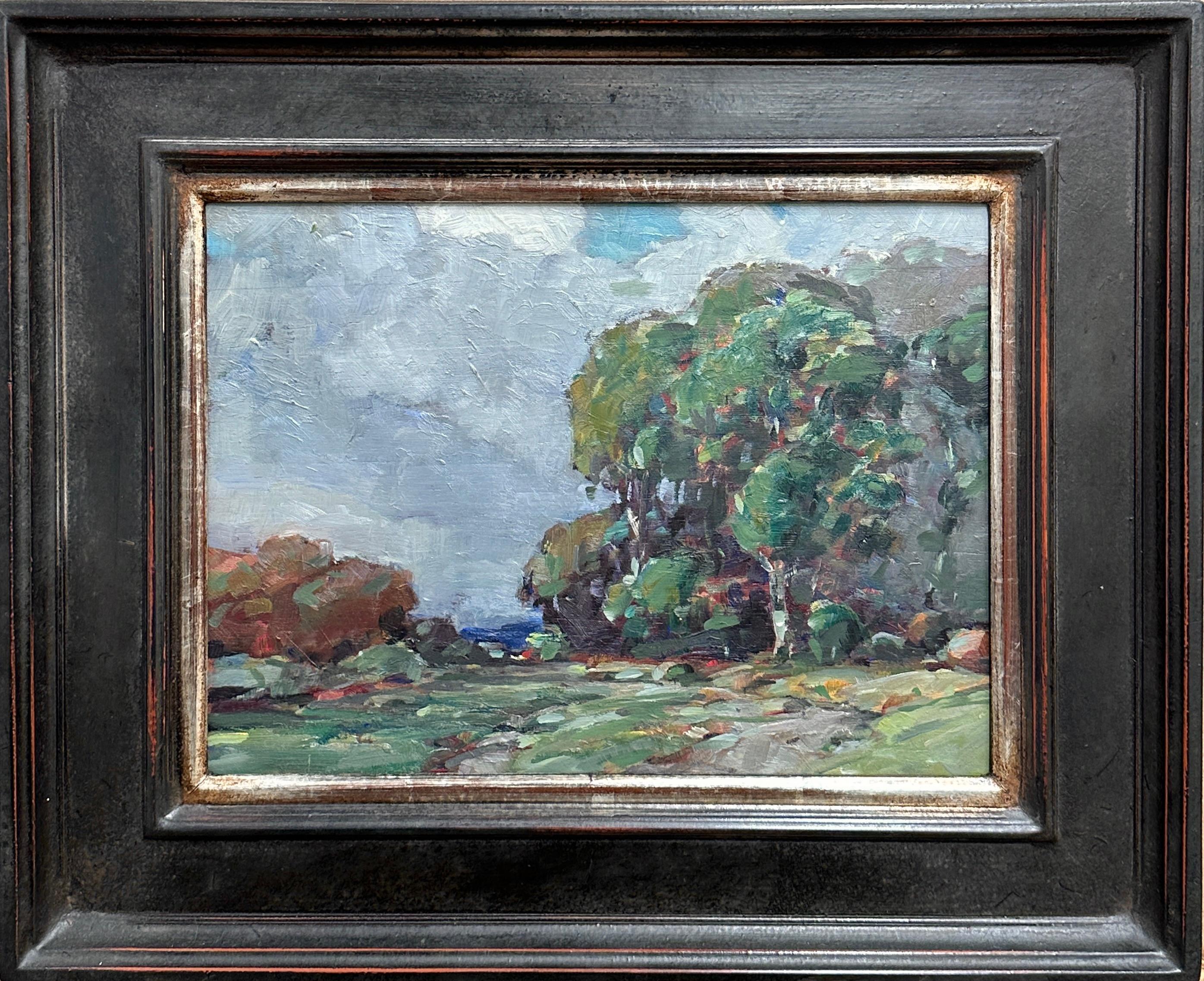 Painting by Karl Schmidt, Landscape with trees For Sale 1