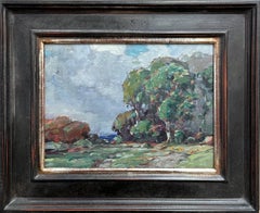 Painting by Karl Schmidt, Landscape with trees