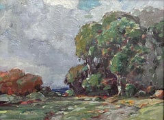 Vintage Painting by Karl Schmidt, Landscape with trees
