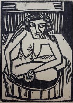Frau in der Wanne (Woman in Tub) /// German Expressionism Schmidt-Rottluff Nude 
