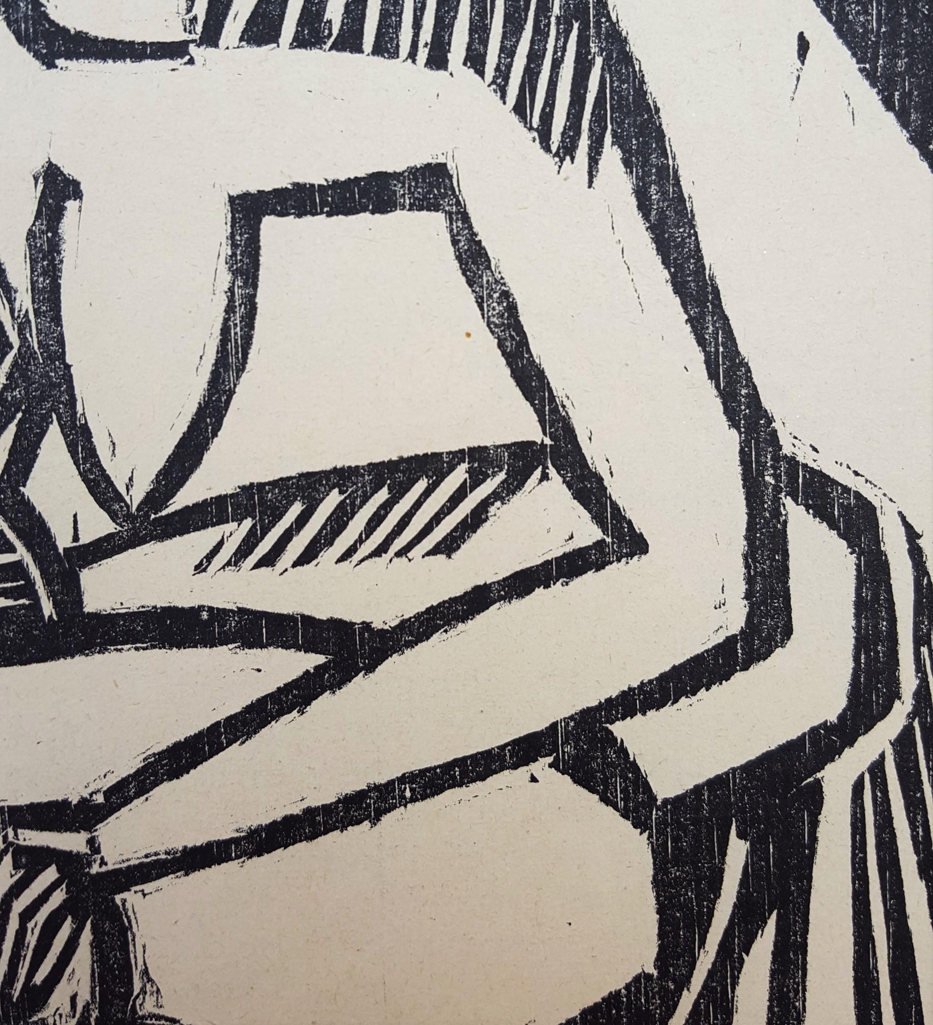 Frau in der Wanne (Mujer en la bañera) /// Expresionismo alemán Schmidt-Rottluff Desnudo en venta 5