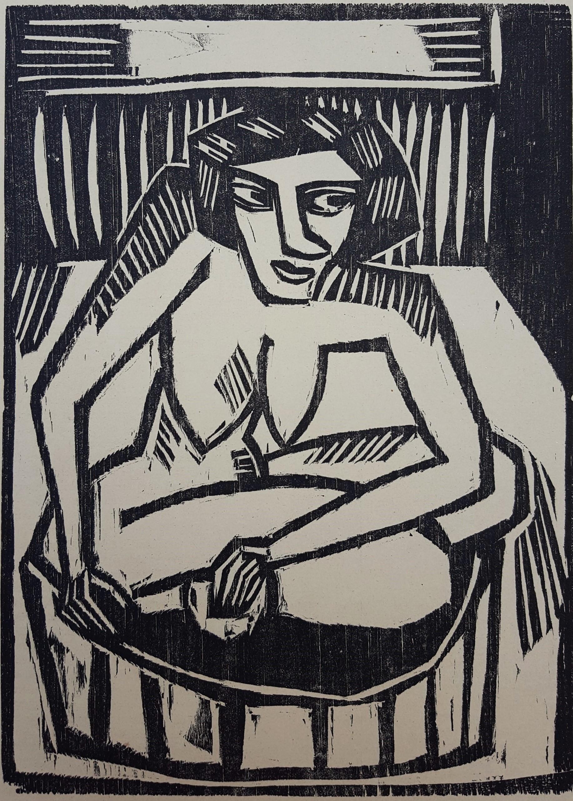 Frau in der Wanne (Frau im Wanne) /// Deutscher Expressionismus Schmidt-Rottluff Akt