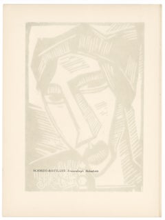 „Frauenkopf“ Original-Holzschnitt