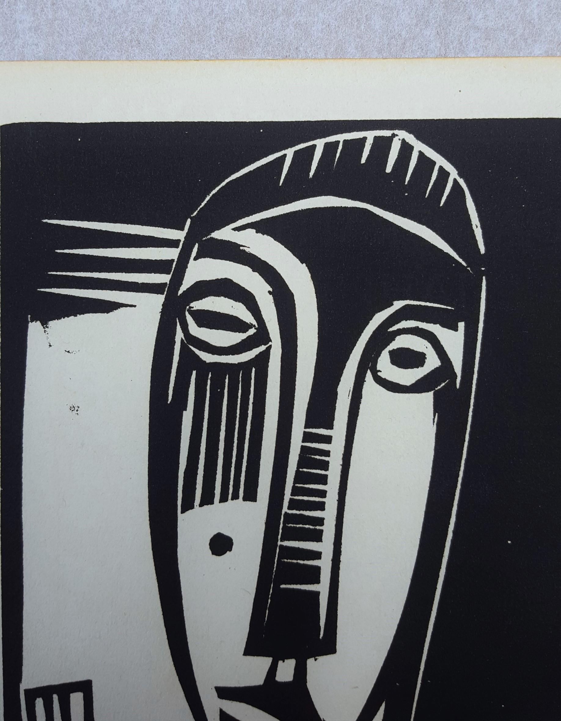 Kleine Prophetin (Little Prophetess) - Black Portrait Print by Karl Schmidt-Rottluff