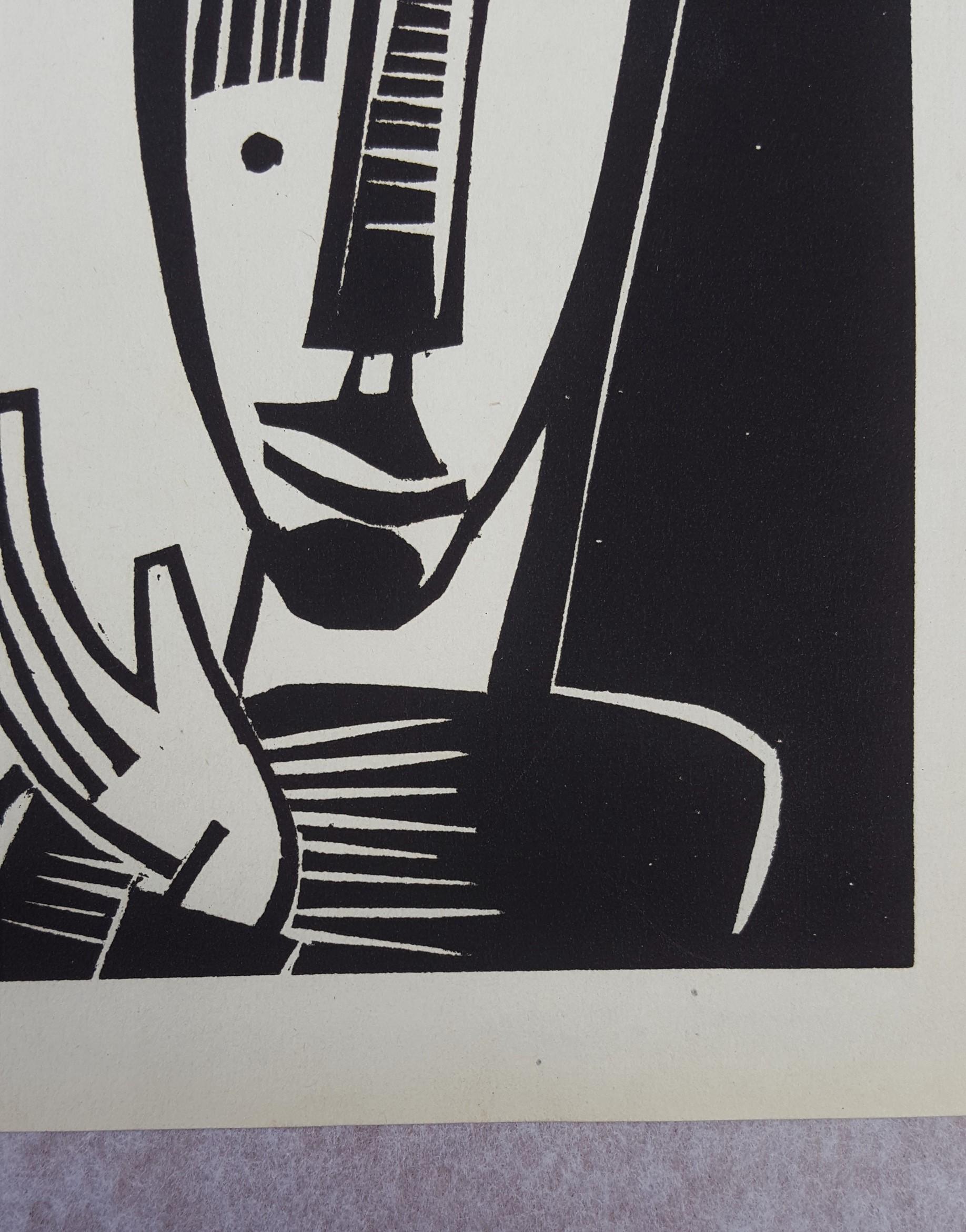 An original woodcut engraving on watermarked wove paper by German artist Karl Schmidt-Rottluff (1884-1976) titled 