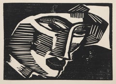 Kopf, xilografia moderna di Karl Schmidt-Rottluff