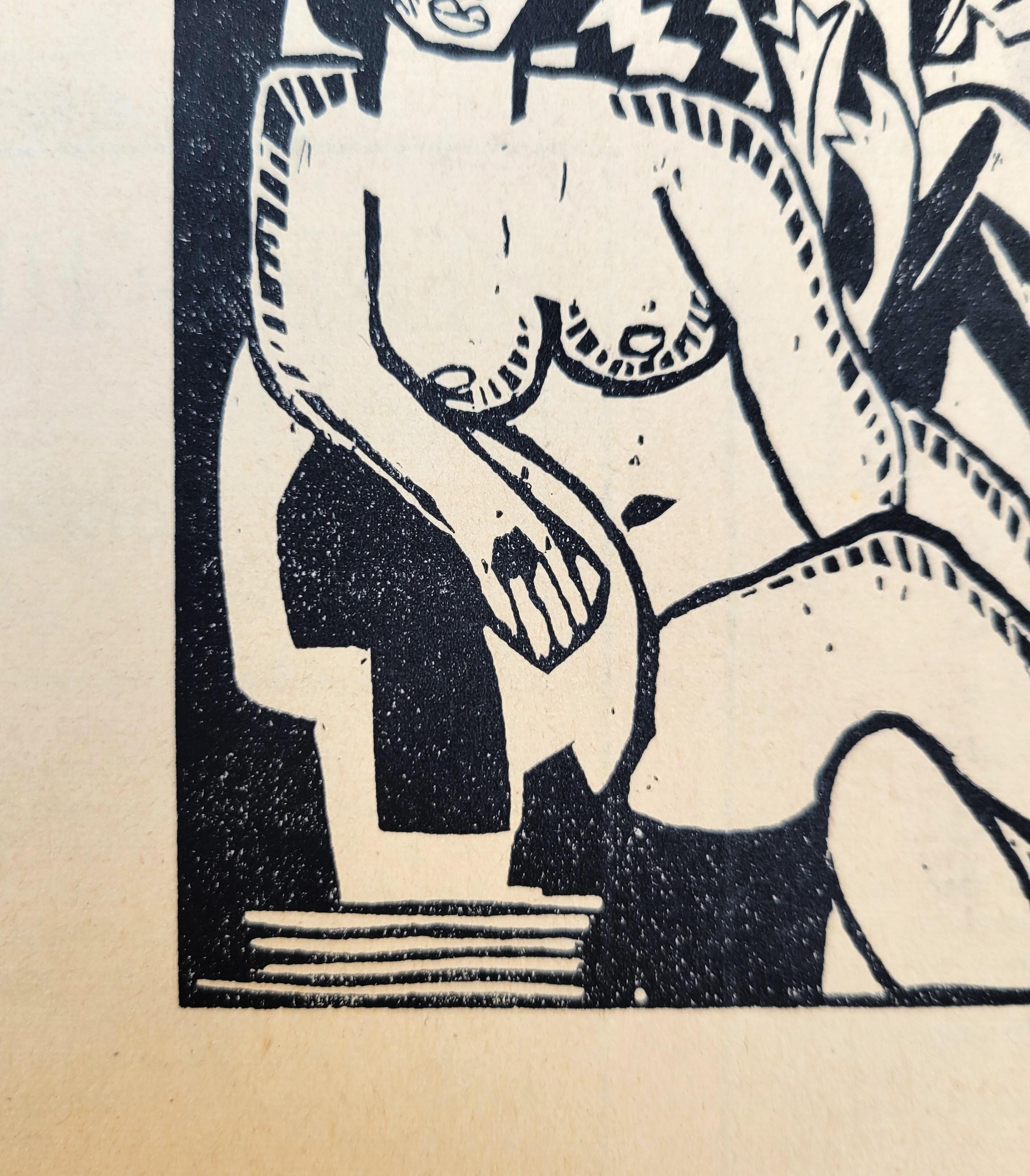 Sitzende Frau mit Blüten /// Karl Schmidt-Rottluff im Angebot 1