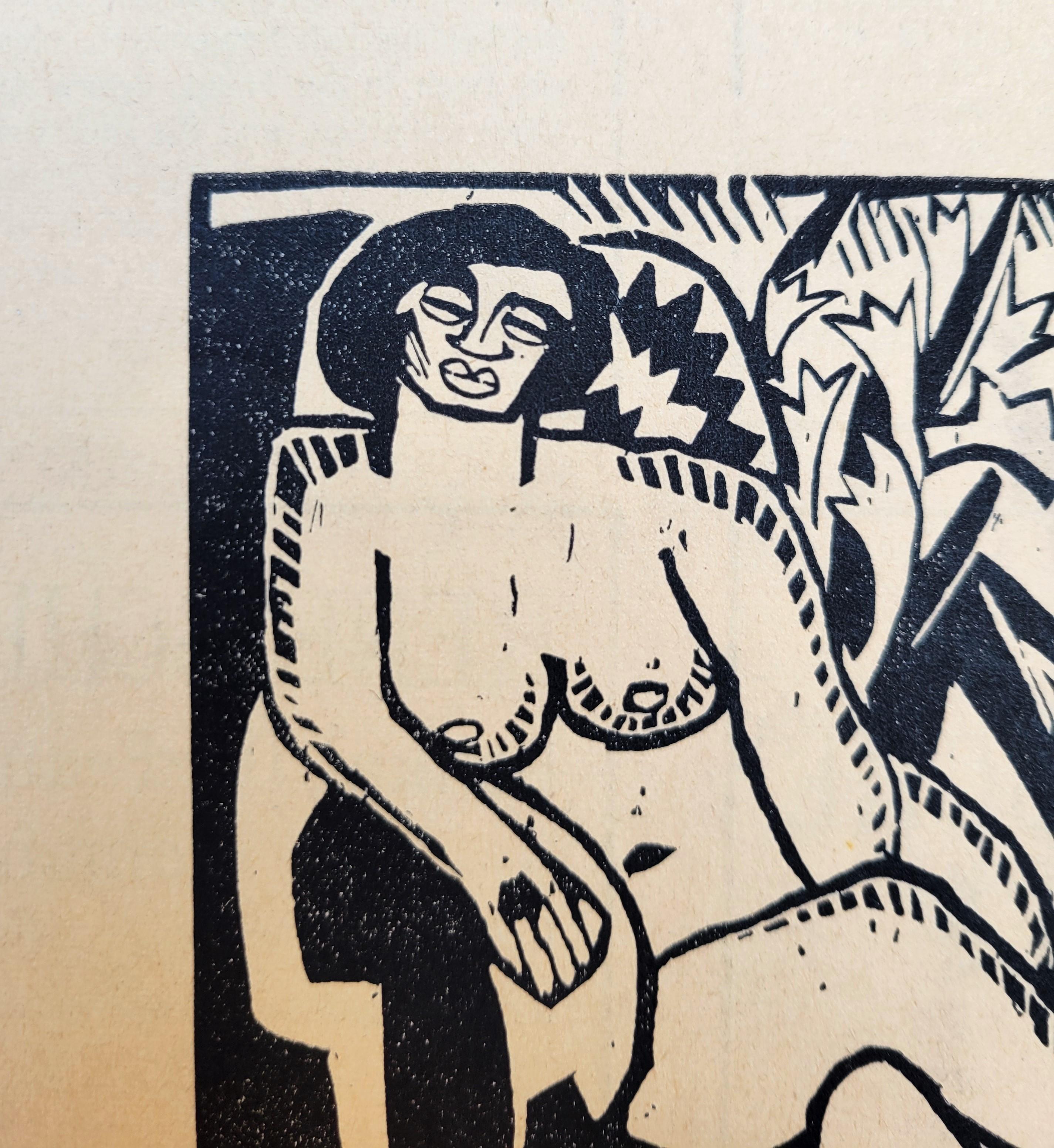 Sitzende Frau mit Blüten /// Karl Schmidt-Rottluff im Angebot 2